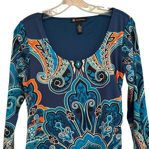 INC International Concepts bright long sleeve dress - Picture 2 of 6